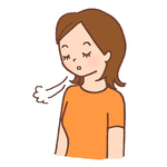 息を吐く　The breath is vomited